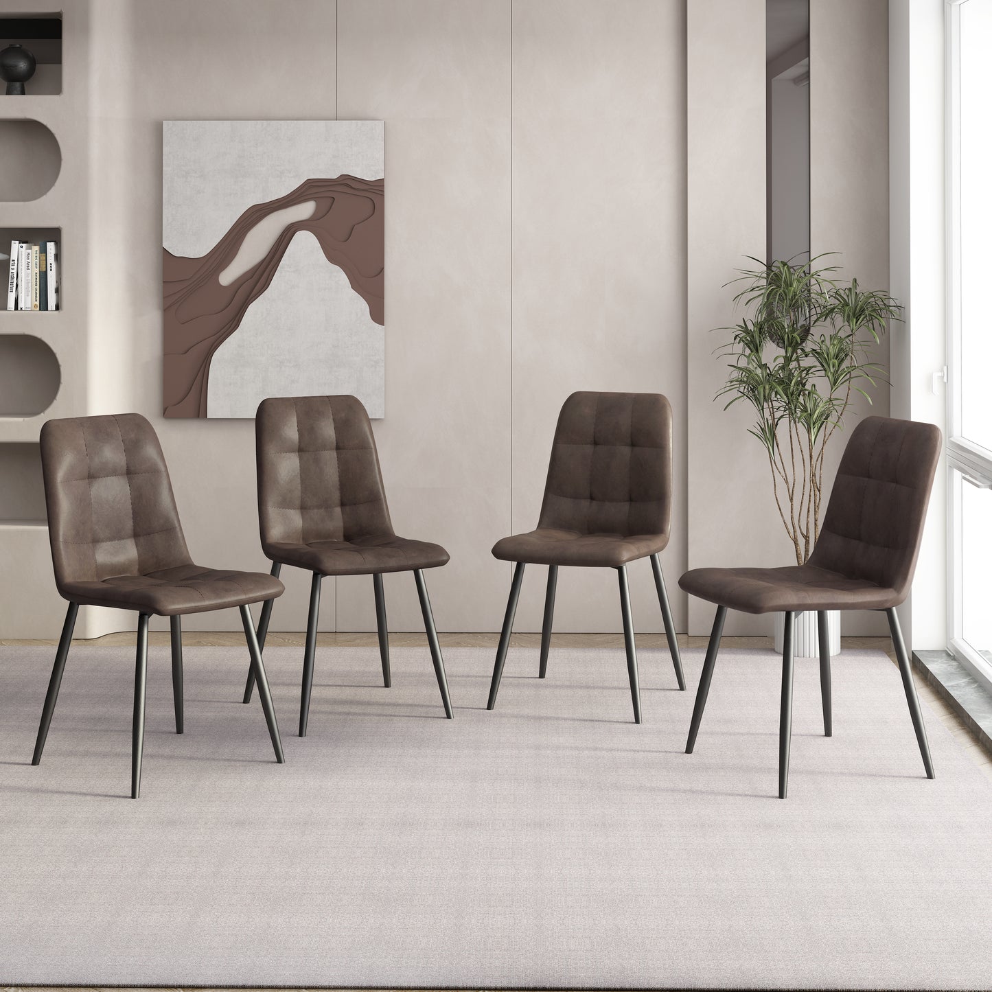 Boulat Set of 4 Solid Back Side Chairs