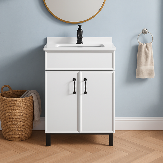 Auralis 24" Vanity – Freestanding with Ceramic Sink