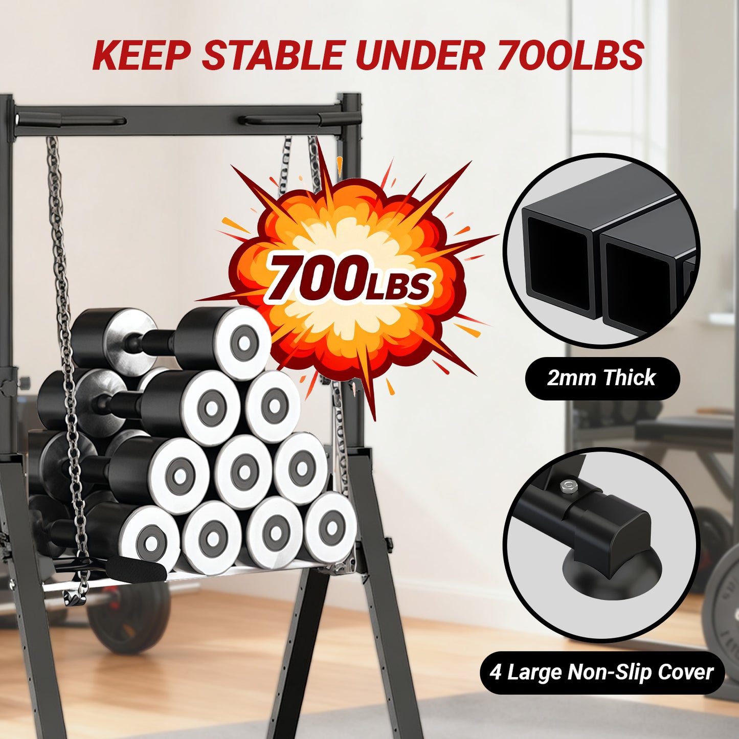 Foldable Power Tower Dip Station & Pull Up Bar – Adjustable Home Gym Workout Station